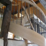 Escalier courbe - Chêne et fer - 4