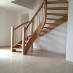 Escalier courbe - Chêne et inox - 2