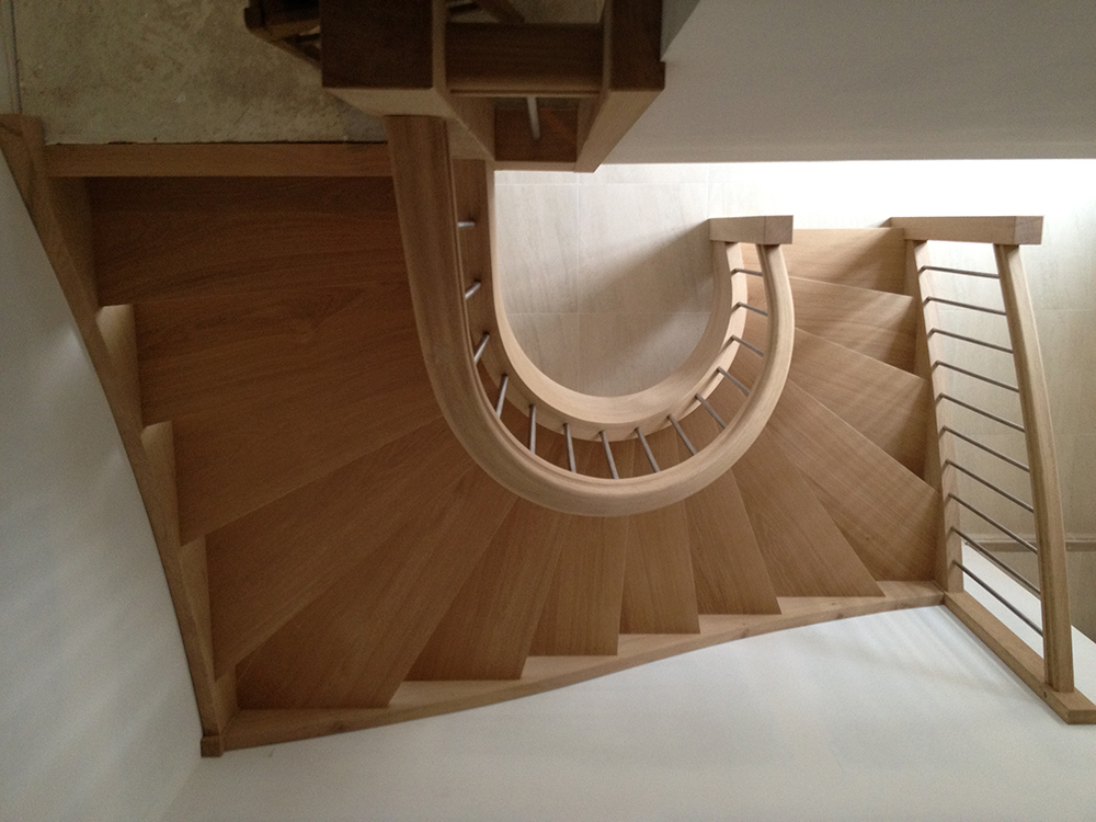 Escalier courbe - Chêne et inox - 3
